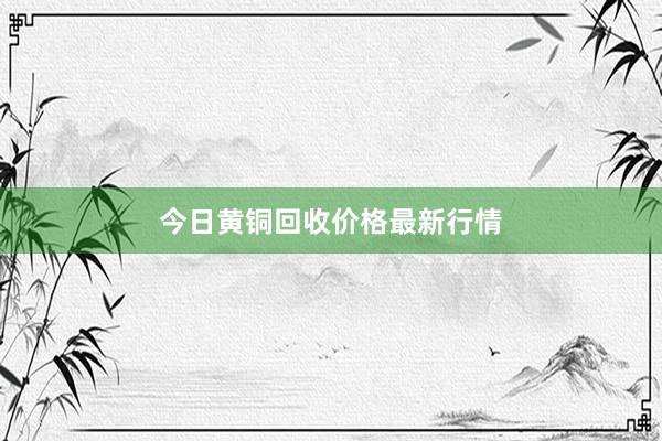 今日黄铜回收价格最新行情