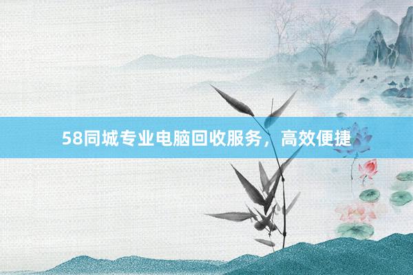 58同城专业电脑回收服务，高效便捷