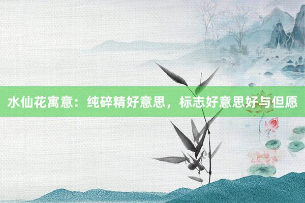 水仙花寓意:纯碎精好意思,标志好意思好与但愿